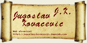 Jugoslav Kovačević vizit kartica